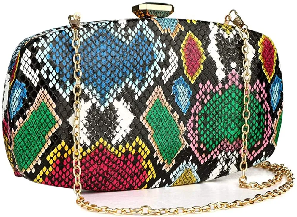 Multicolor Snakeskin Purse