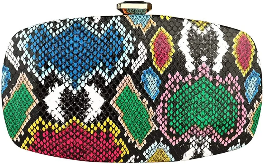 Multicolor Snakeskin Purse