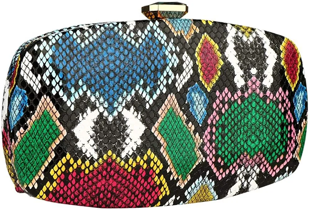 Multicolor Snakeskin Purse