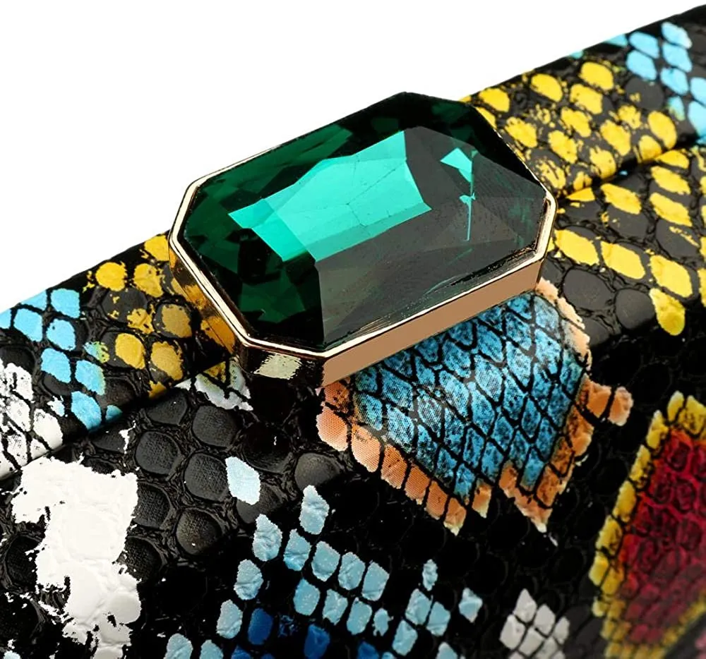 Multicolor Snakeskin Purse
