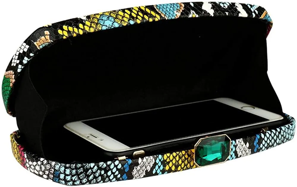 Multicolor Snakeskin Purse