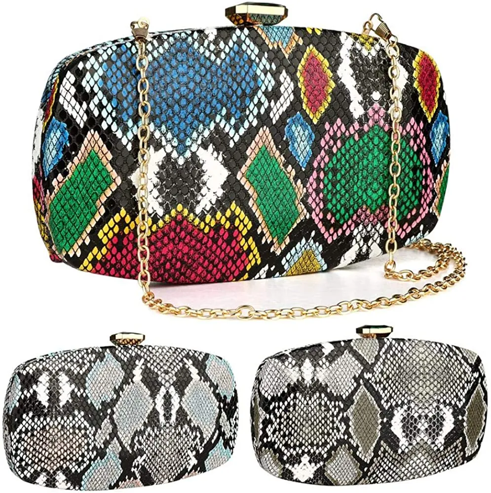 Multicolor Snakeskin Purse