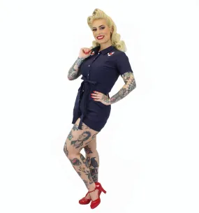Nautical Anchor Navy Romper With Belt #NNR Nautical Anchor Navy Romper With Belt #NNR