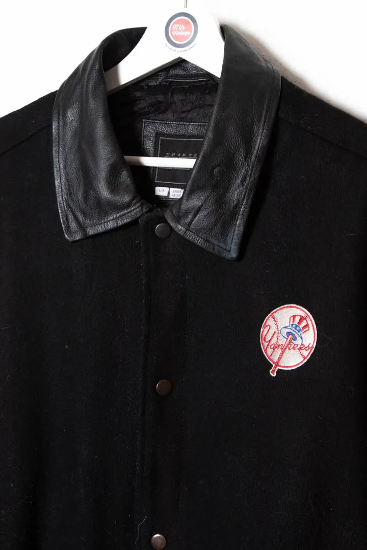 New York Yankees Leather/Wool Bomber Jacket (L)