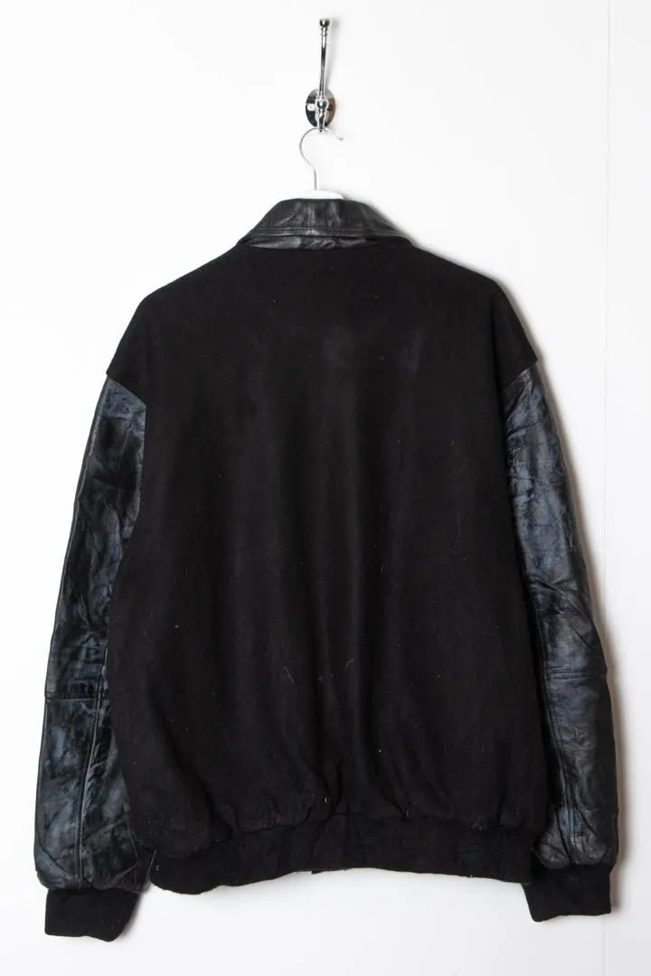 New York Yankees Leather/Wool Bomber Jacket (L)