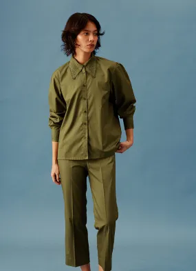 Olive Green Embroidered CO-ORD Set Olive Green Embroidered CO-ORD Set