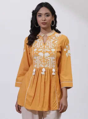 Orange Alora Collection Tunic With Crochet Work Orange Alora Collection Tunic With Crochet Work