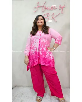 Pink Premium Crepe Coord Set Pink Premium Crepe Coord Set