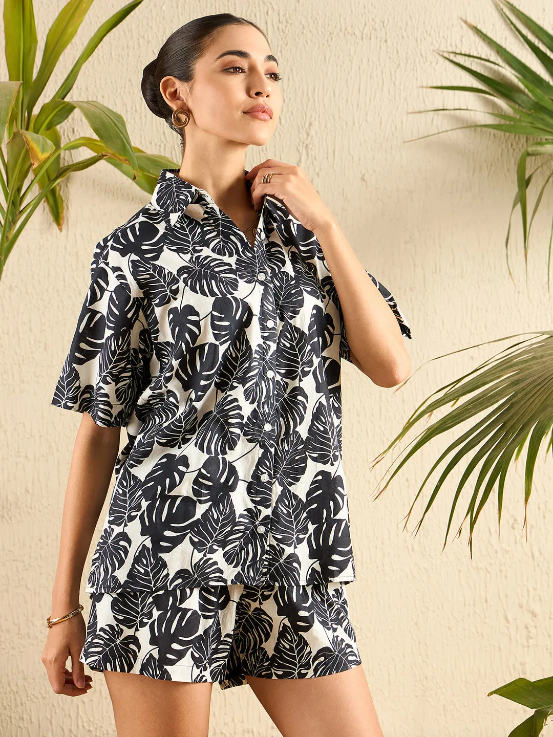 Printed Two Piece Shorts and Shirt Set