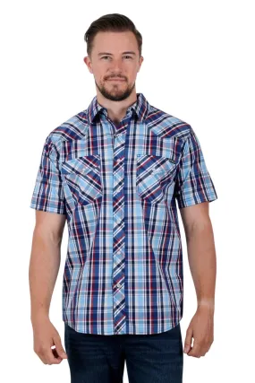 Pure Western- Mens Logan Shirt- Navy/Red Pure Western- Mens Logan Shirt- Navy/Red