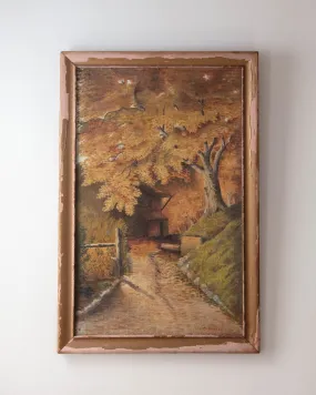 "Autumn Path" Oil Painting w/ Painted Wood Frame "Autumn Path" Oil Painting w/ Painted Wood Frame
