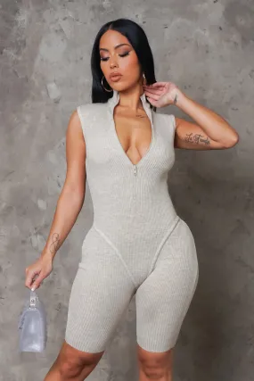 RESTOCK!! In Sync Romper - Oatmeal RESTOCK!! In Sync Romper - Oatmeal