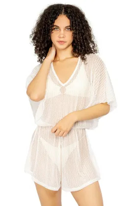ROMPER WITH BATWING SLEEVE - CHEVRON ROMPER WITH BATWING SLEEVE - CHEVRON