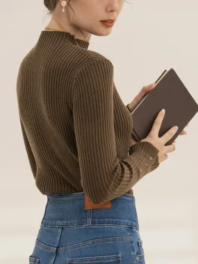 Stella Mock Turtleneck Brown Bottoming Top Stella Mock Turtleneck Brown Bottoming Top