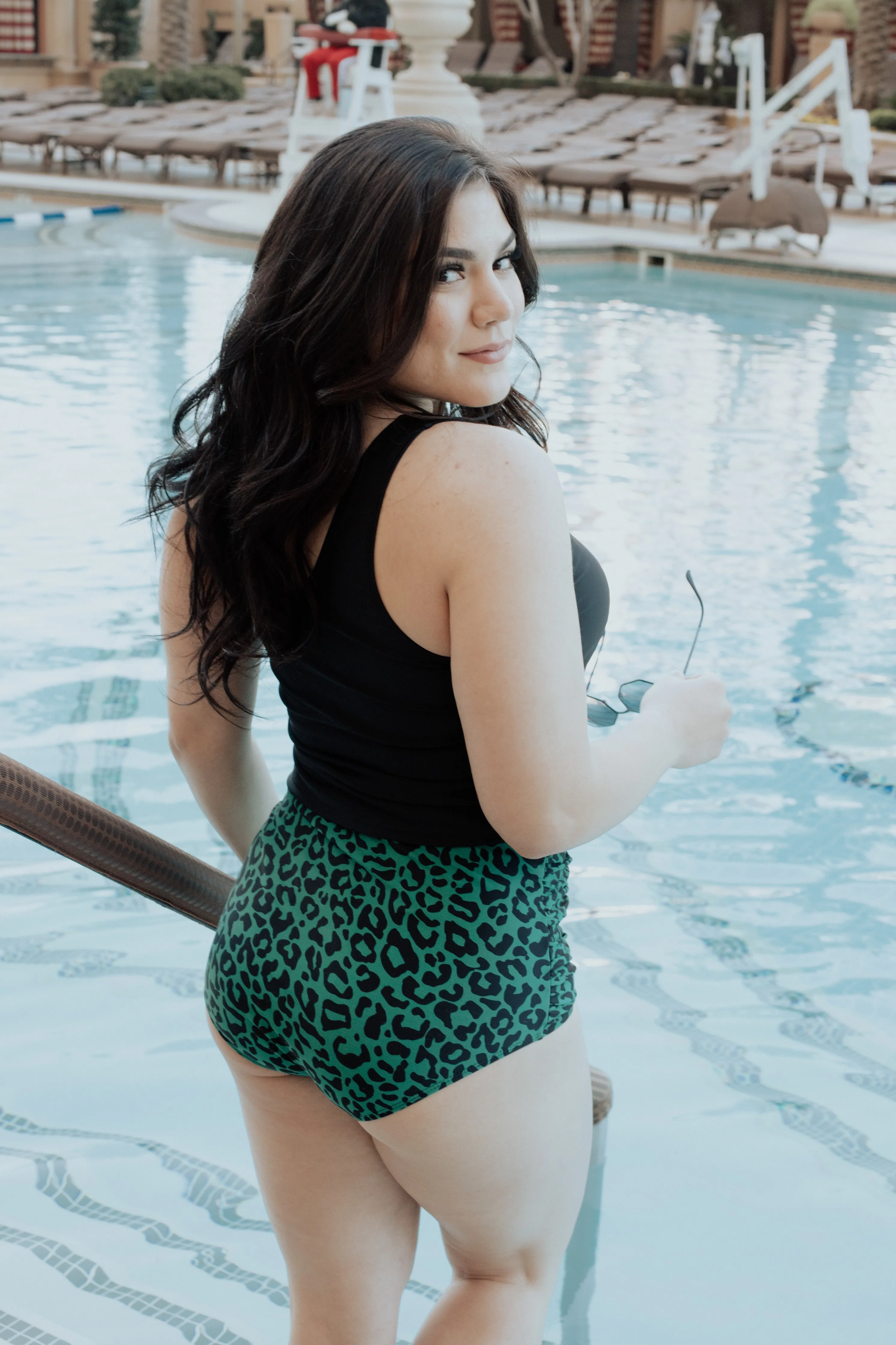 Sun Baked Bottoms | Green Leopard Print | Final Sale
