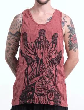 Sure Design Men's See No Evil Buddha Tank Top Brick Sure Design Men's See No Evil Buddha Tank Top Brick