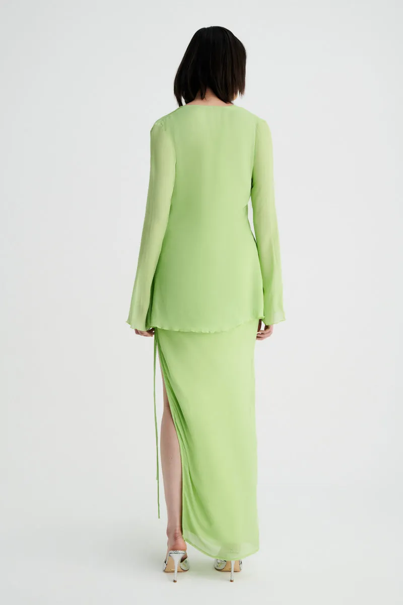 Tanya Rouched Skirt - Celery