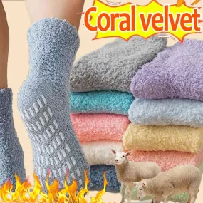 Thickened Coral Velvet Socks Women's Solid Color Indoor Floor Stocking Winter Plush Warm Socks Cold-proof Anti Slip Sock Hosiery Thickened Coral Velvet Socks Women's Solid Color Indoor Floor Stocking Winter Plush Warm Socks Cold-proof Anti Slip Sock Hosiery