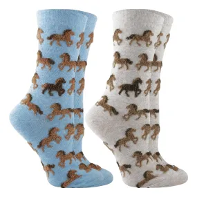 WHD Fuzzy Horse Socks 2-Pack or 1-Pack WHD Fuzzy Horse Socks 2-Pack or 1-Pack