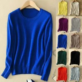 Women O-Neck Cashmere Wool Sweater Autumn Winter Long Sleeve Knitted Pullover Casual Warm Jumpers Bottoming Shirt Knitwear Top Women O-Neck Cashmere Wool Sweater Autumn Winter Long Sleeve Knitted Pullover Casual Warm Jumpers Bottoming Shirt Knitwear Top
