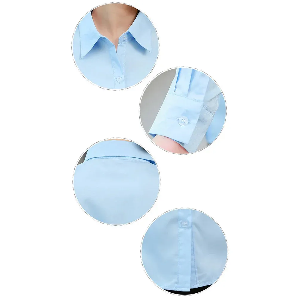 Women Shirt White Blouses Casual Long Sleeve Ladies Profession Slim Fit Tops