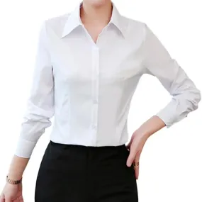 Women Shirt White Blouses Casual Long Sleeve Ladies Profession Slim Fit Tops Women Shirt White Blouses Casual Long Sleeve Ladies Profession Slim Fit Tops